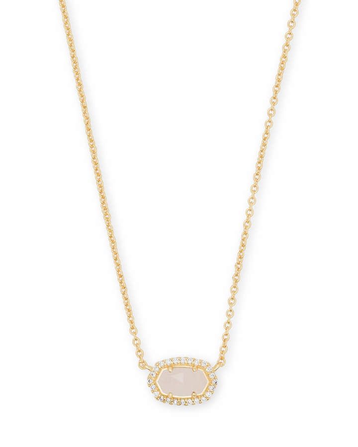 Kendra Scott Chelsea Pendant Necklace In Gold Rose Quartz - Kendra Scott Chelsea Pendant Necklace Rose Gold