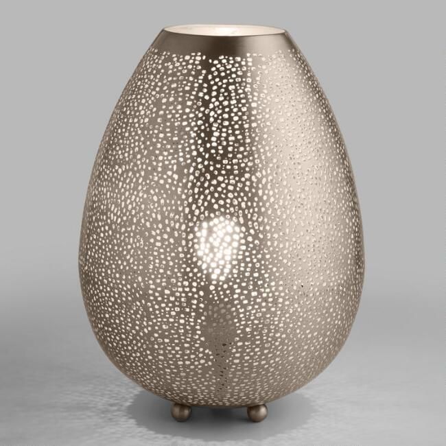Pewter Teardrop Mina Table Lamp By World Market Table Top Lamps Unique Lamps Table Lamp