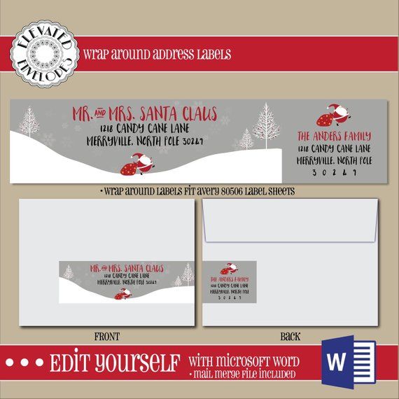 Free Christmas Address Label Templates Microsoft Word / Free Holiday