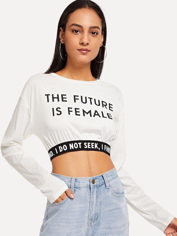 Letter Print Crop Tee Shein Sheinside Crop Tee Tees Cropped Letter Print Crop Tee Shein Sheinside Crop Tee Tees Cropped