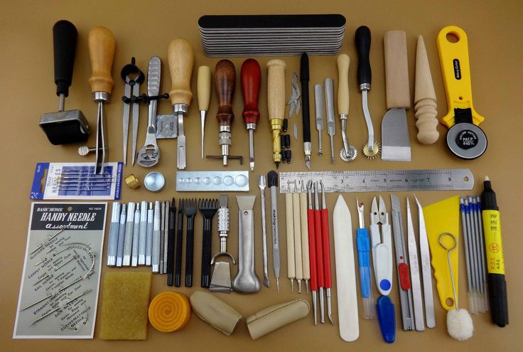 60 tools set for leather crafting  Leather craft tools, Leather craft,  Sewing leather