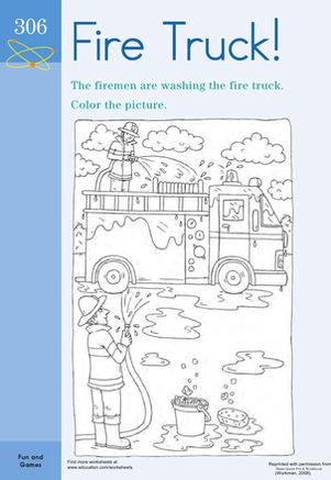 color the fire truck! community helpers theme fire trucks Fire Engine Diagram for Students community helpers theme fire trucks, coloring sheets, fire safety