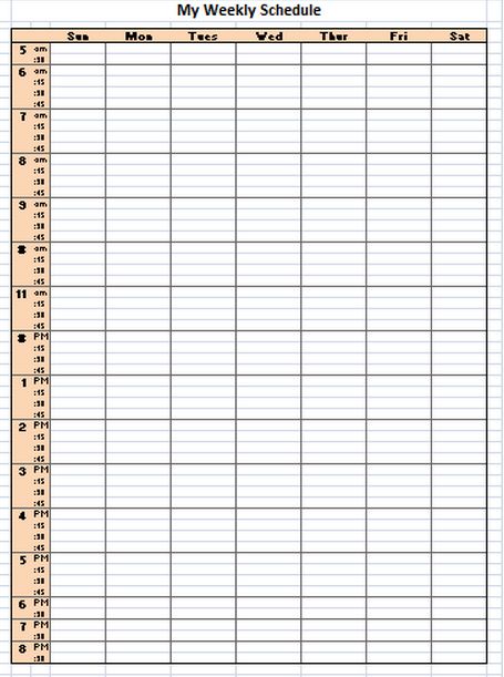 Microsoft Timetable Template Weekly Schedule Template, Download A