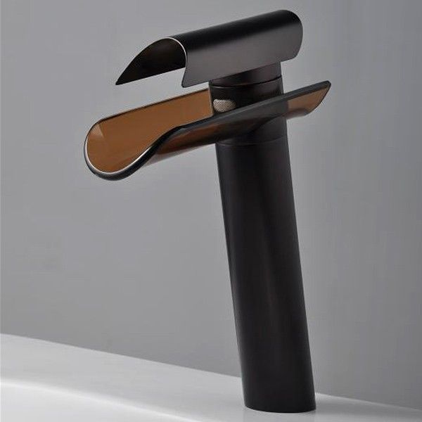 Waterfall Bathroom Sink Faucet Oil Rubbed Bronze Waterfall Bathroom Sink Faucet Oil Rubbed Bronze With Gl Spout And Bathrooms Pinterest Faucets