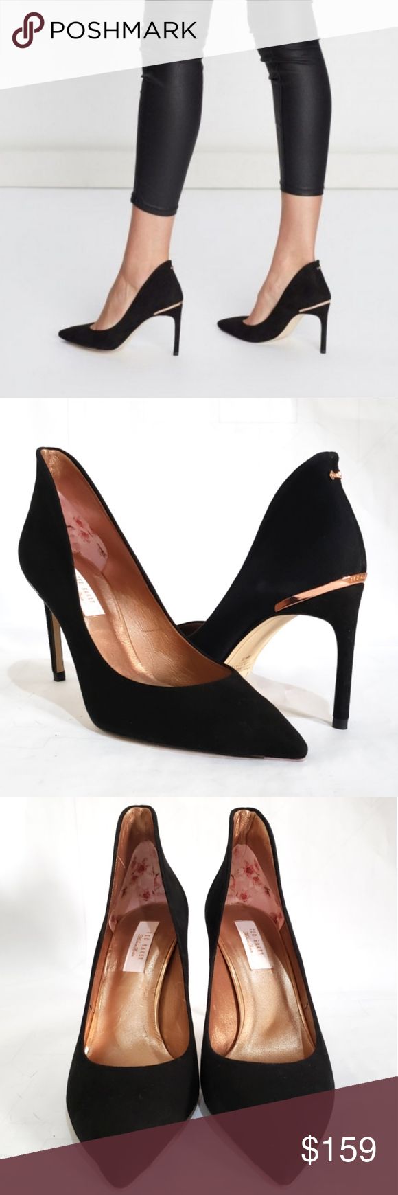 New WOMENS TED BAKER BLACK SAVIOP SUEDE SHOES HIGH HEELS New WOMENS TED BAKER BLACK SAVIOP SUEDE SHOES HIGH HEELS