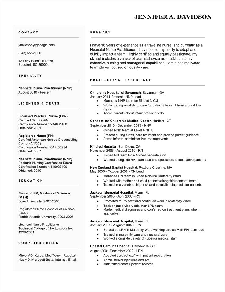 nursing resume sample writing