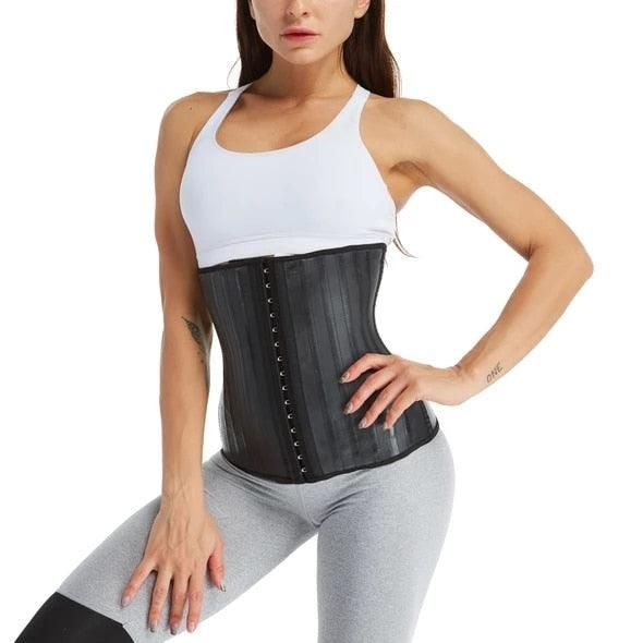 Graduating Waist Trainer With Three Stages Of Hook and Eye Training Core and Cotton Lining Black, XL Graduating Waist Trainer With Three Stages Of Hook and Eye Training Core and Cotton Lining Black, XL