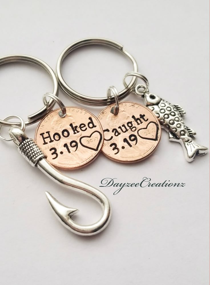 Personalized Penny Keychain, Anniversary Gift for Men, Girlfriend, Boyfriend, Hu...