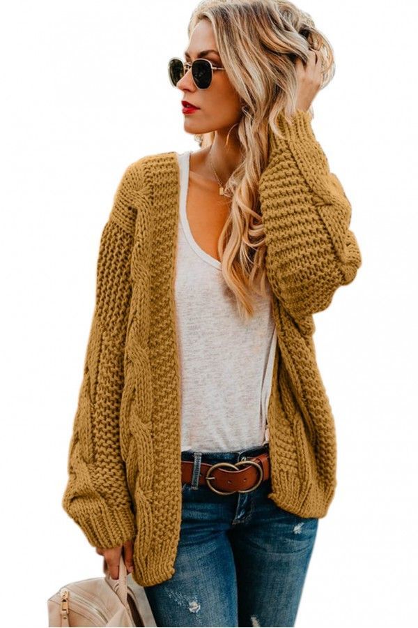 khaki knitted cardigan