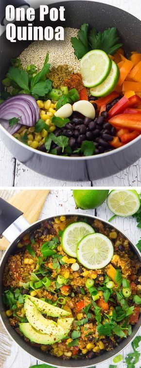 Dieser vegane mexikanische Quinoa-Chili mit einem Topf ist eines meiner Lieblingsrezepte für ...