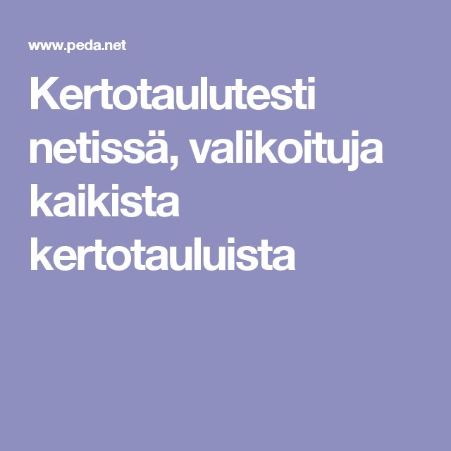 Kertotaulutesti Kertotaulutesti