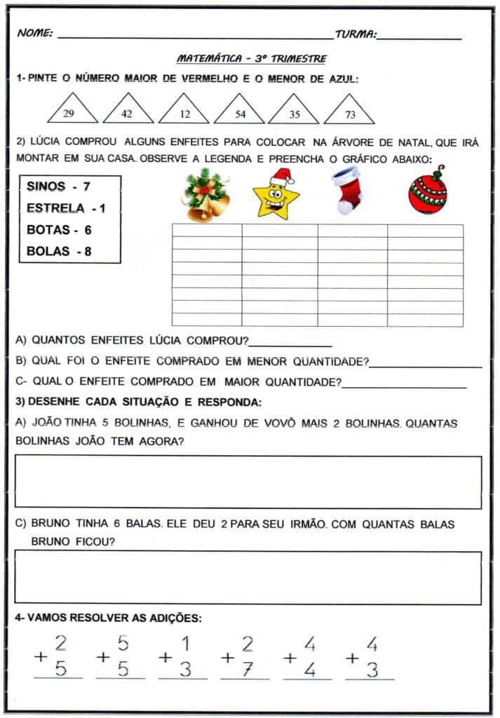 Atividades de matemática 2º ano com tema Natalino