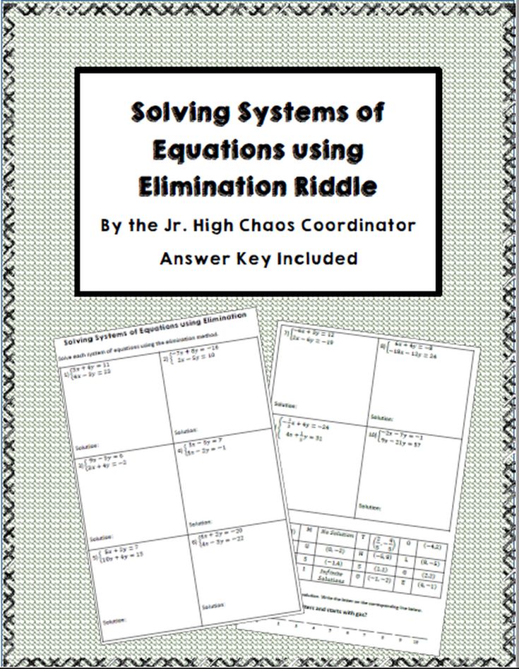 Solving a system of equations using elimination Systems