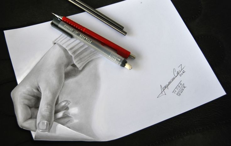 Кошками, рисунок 3 д рука