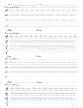 Cursive Letters Practice Sheets Pdf