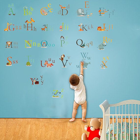 Animal Alphabet Wall Decal Nursery By Decals Animal Alphabet Wall Decal Nursery By Decals 18 00