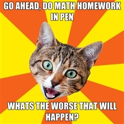 Do math homework in pen