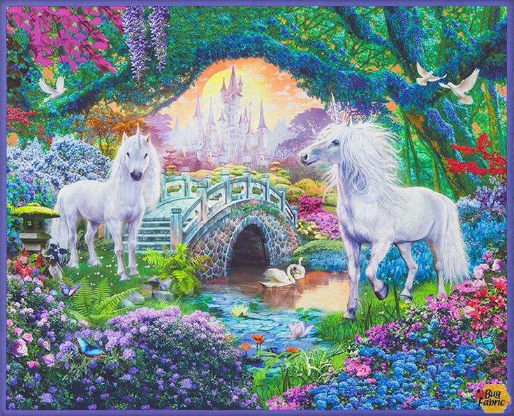 Rainbow Panel Magical Rainbow Unicorns by Robert Kaufman Rainbow Panel Magical Rainbow Unicorns by Robert Kaufman