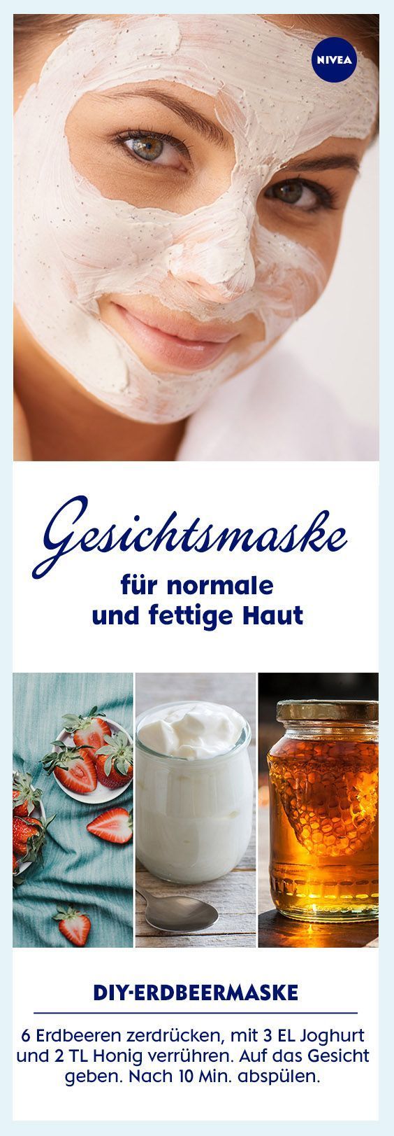 Gesichtsmaske selber machen: Erdbeeren, Joghurt und Honig mixen, auftragen und f… img