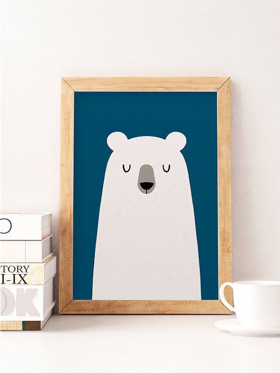 Bär-Grafik, Cute bear, Kinderzimmer Wanddekoration, süße Kunstwerke, Bear-Pos...