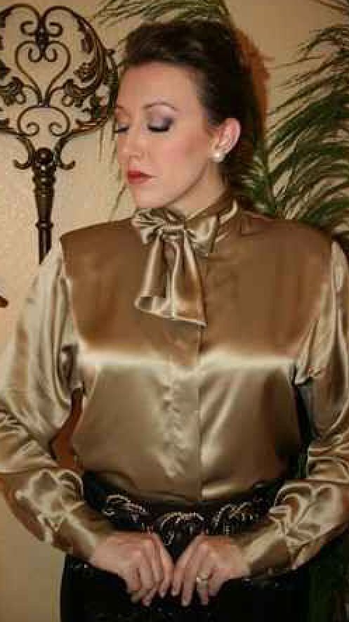 Blouse And Skirt, Sexy Blouse, Bow Blouse, Secretary Outfits, Satin ...