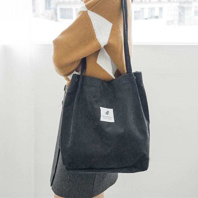 Women Canvas Shoulder Tote Bag Large Capacity Cotton Cloth Eco Shopping Bags