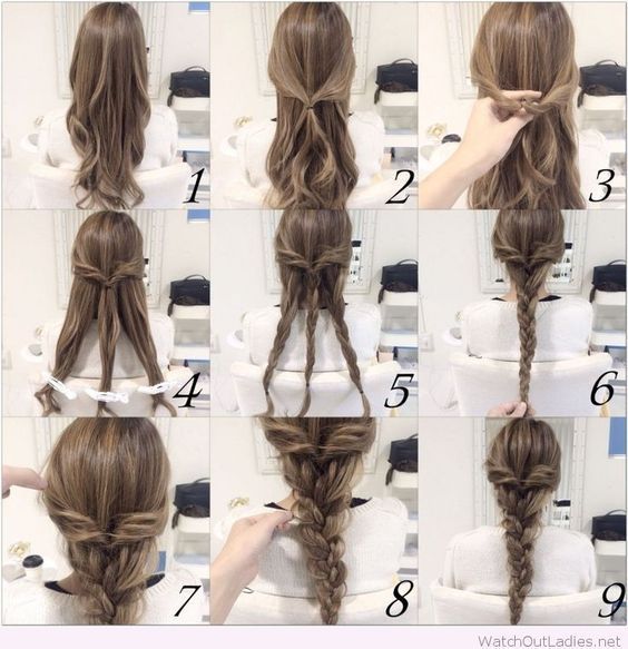 Braid hairstyle tutorial, braids for long hair. Braided hairstyle for women - Lo...