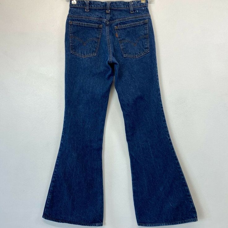 Vintage 1970s Levis Bell Bottoms Jeans Mens Actual Size 31x34 Orange vintage-1970s-levis-bell-bottoms-jeans-mens-actual-size-31x34-orange