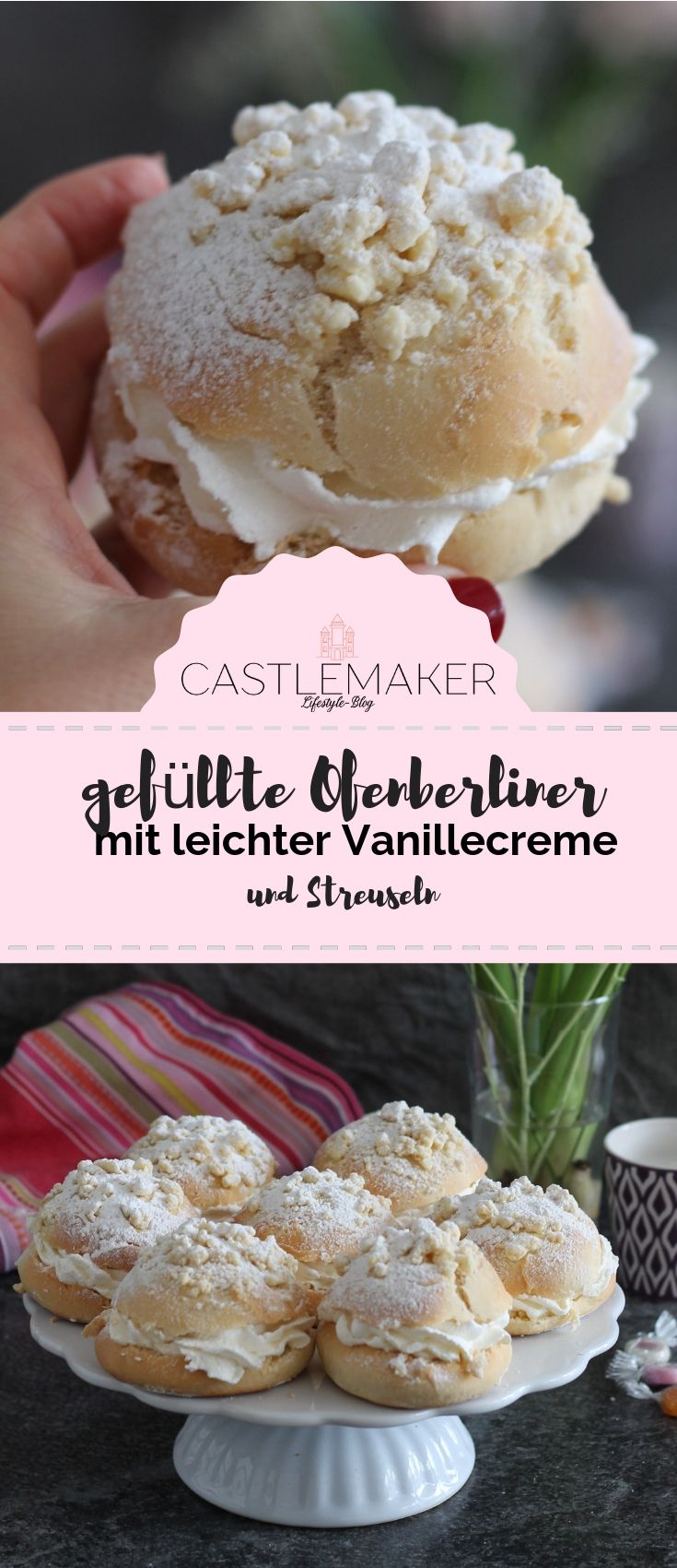 RECIPE // Stuffed streusel taler with vanilla cream – filled oven berliner RECIPE // Stuffed streusel taler with vanilla cream – filled oven berliner