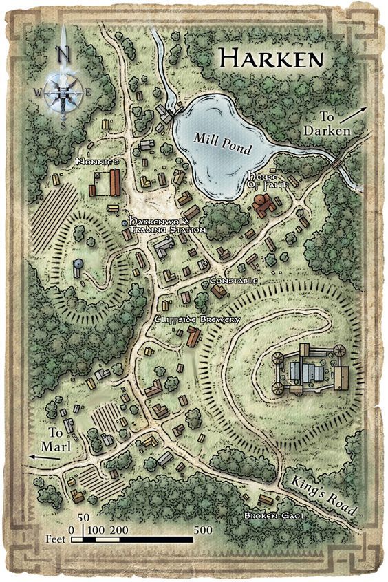 village maps map town fantasy harken rpg dungeons dragons area castle google dnd layout medieval forest nentir vale generator plan