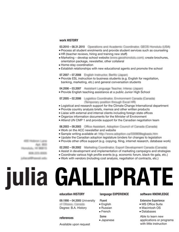 name of resumes