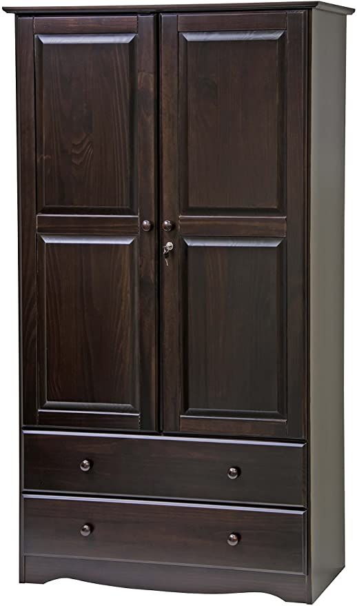 100 Solid Wood Smart Wardrobe Armoire Closet By Palace Imports Java Color 40 W X 72 H 21 Q Wardrobes 100 Solid Wood Smart Wardrobe Armoire, Wood Armoire Wardrobe