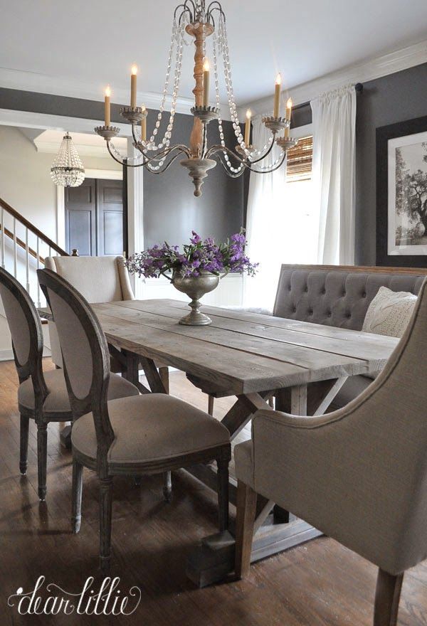 74 Best Dining Room Images On Pinterest Chair Rooms And Pair Traditional Dining Chairs With A Rustic Table For Shabby Chic Look Keep The Colours Neutral And Fabrics Light I Thought Bench Could Set Against