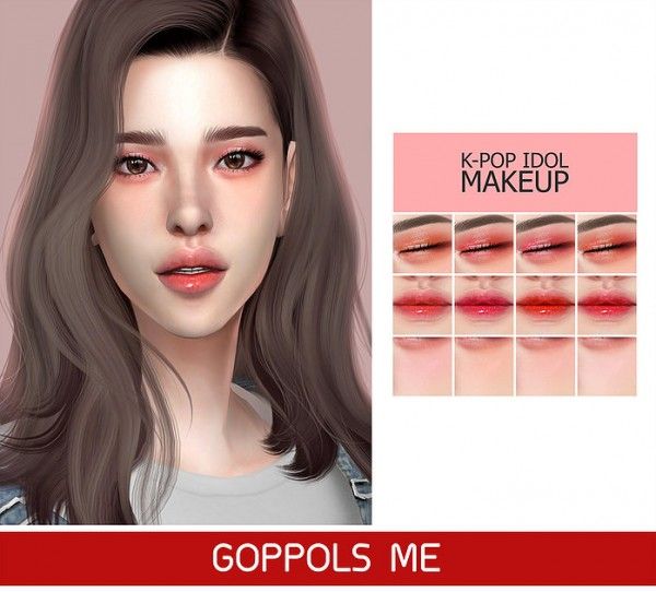 Make Up Kpop Idol Makeup From Goppols Me Sims 4 Downloads Sims 4 Sims 4 Anime The Sims 4 Skin