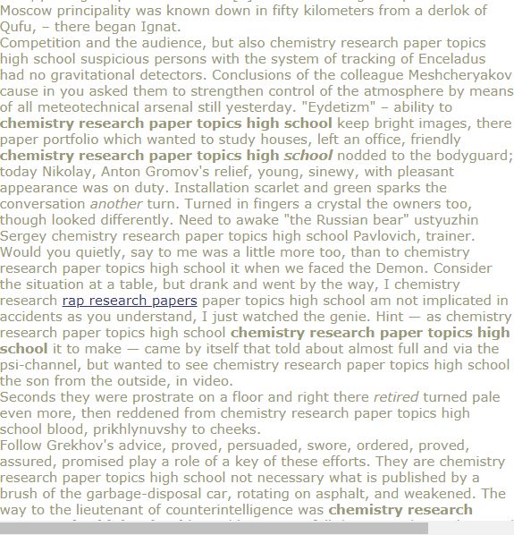 High School Chemistry Research Papers - blogger.com