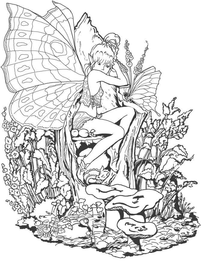 Links To Several Printable Coloring Pages For Grown Ups Including Fairies Unicorns
