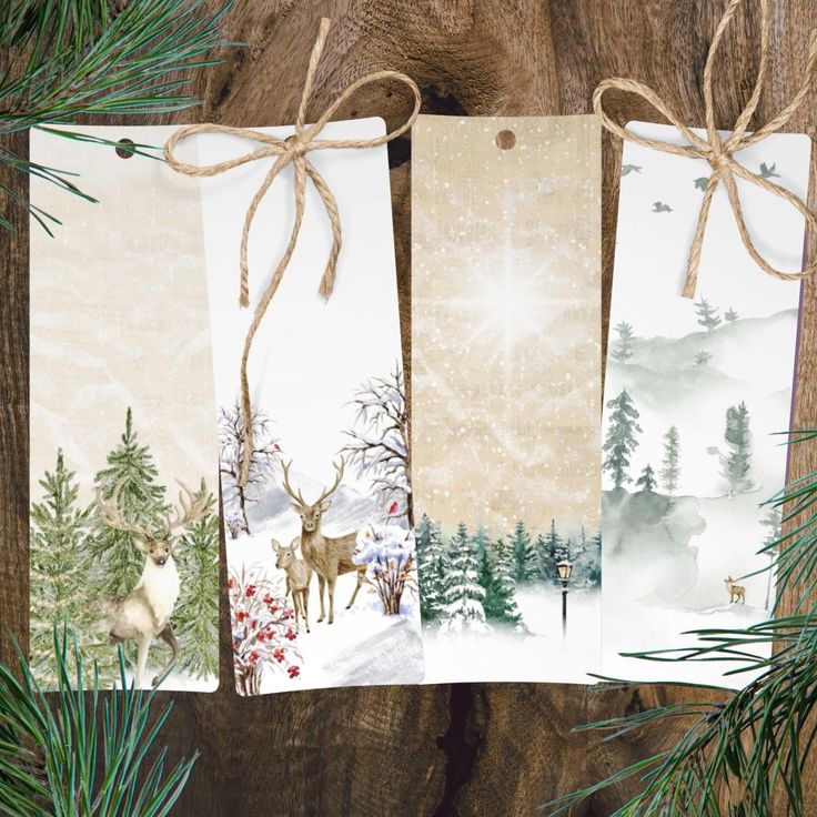 Christmas Deer Printable Christmas Bookmarks Bookish Gift for Readers