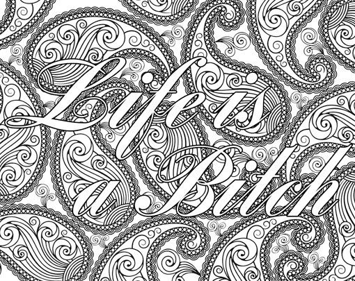 adult coloring page the swearing words life is a btch doodles 2 background white and black swear word mature - Coloring Pages For Adults adult coloring page the swearing words life is a btch doodles 2 background white and black swear word mature - Coloring Pages For Adults