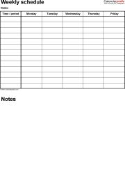 weekly scheduale
