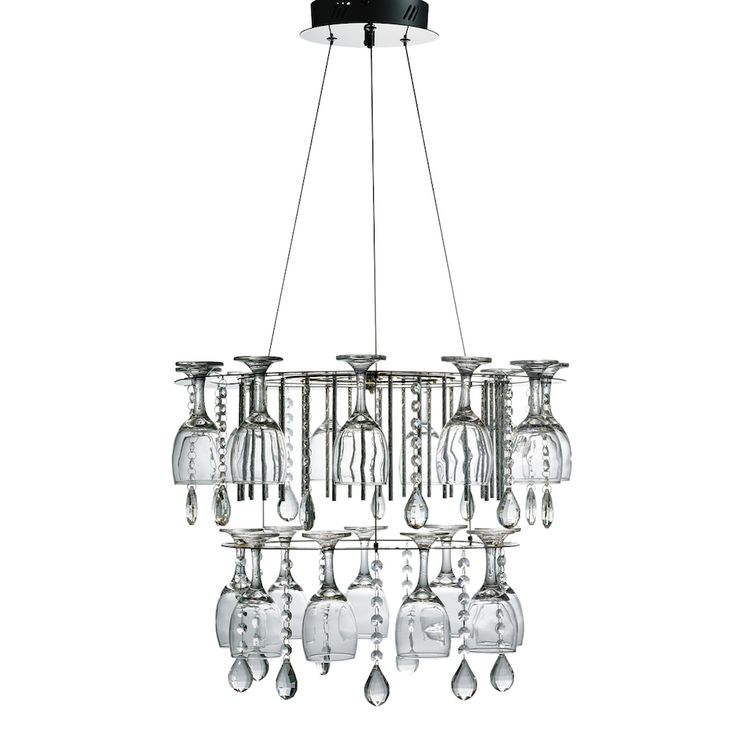 The 9 Best Lighting Images On Led Ceiling Lights Vino Chrome 2 Tier Led Ceiling Light With Crystal Drops Wine Glasses