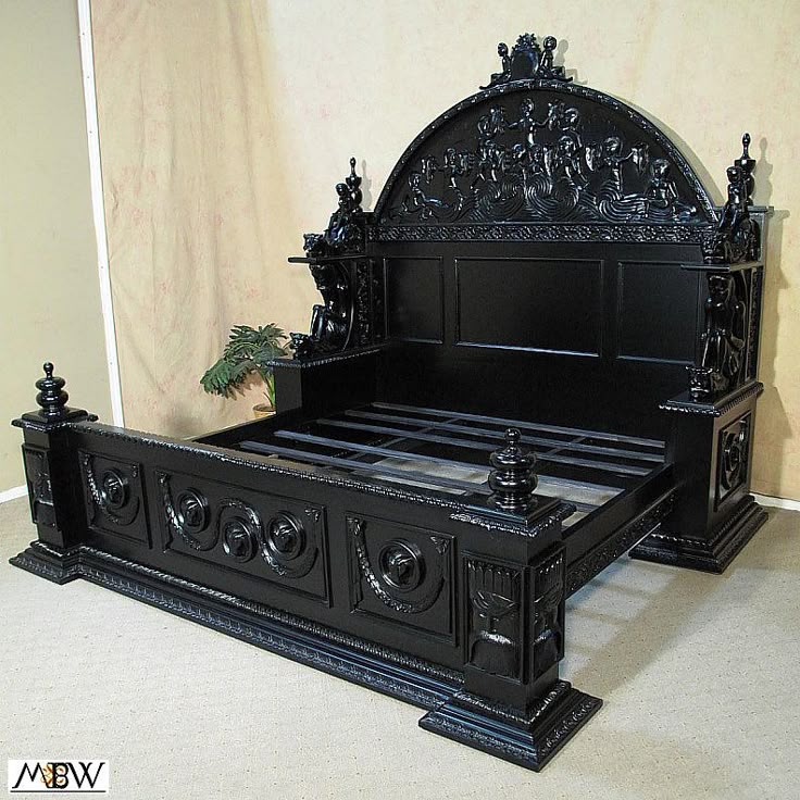 solid black baroque gothic king size primitive bed 70b black bed framesblack bedsdark wood - Dark Wood Bed Frame solid black baroque gothic king size primitive bed 70b black bed framesblack bedsdark wood - Dark Wood Bed Frame