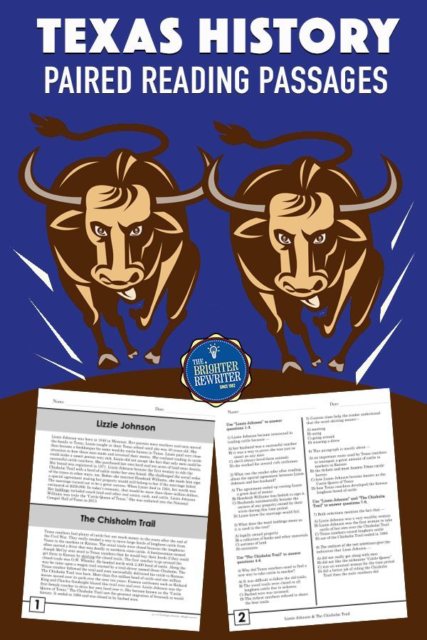 Texas History Paired Reading Passages TpT The Brighter