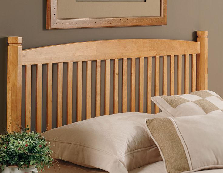 Queen Mantua Mfg Rake Style Wood Headboard in Golden Oak Finish Full Co