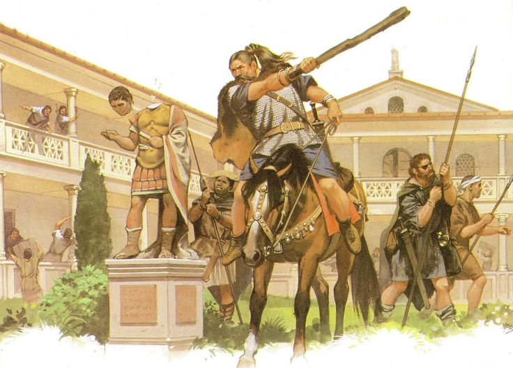 Angus McBride La Caída de Roma Warriors illustration