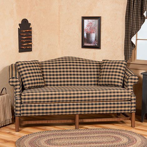Camelback Sofa In Buffalo Check Fabric Primitive Upholstered Camelback Sofa In Buffalo Check Fabric Primitive Upholstered Chairs 2018 Furniture