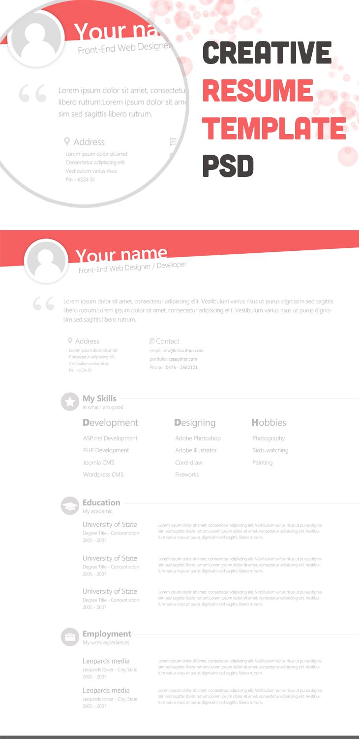 creative resume template download free