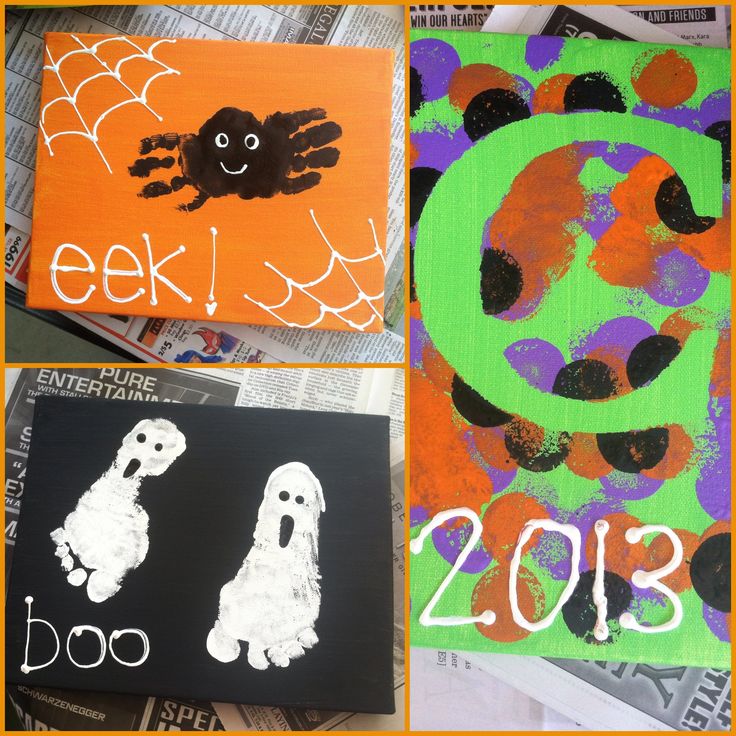 toddler craft halloween footprint and handprint art spiders ghosts and polka dots - Halloween Toddler Art Projects toddler craft halloween footprint and handprint art spiders ghosts and polka dots - Halloween Toddler Art Projects