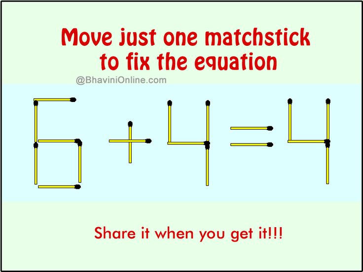 Move Like A Bird Crossword Puzzle Clue Matchstick Riddle: Move Just 1 Stick to Fix the Equation: 6 + 4 = 4