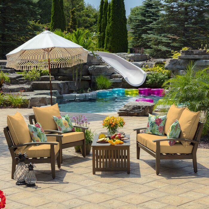 Rosecliff Heights 2 Piece Outdoor Lounge Chair Cushion Set Reviews Wayfair Replacement Patio Cushions Deep Seat Seating Deep Seat Cushions, Wayfair Outdoor Furniture Cushions