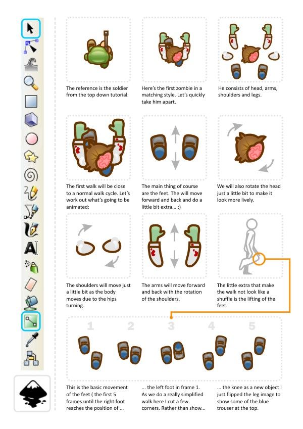 Inkscape Zombie Tutorial | 2d game art for programmers top down view zombies ゲーム Inkscape Zombie Tutorial | 2d game art for programmers top down view zombies ゲーム